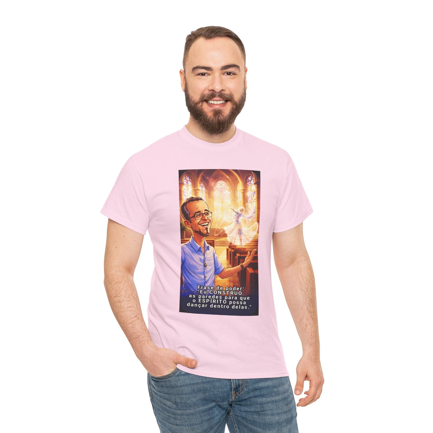 Camiseta Azimur com Frase de poder "Eu construo as paredes para que o Espírito possa dançar dentro delas."
– Algodão Premium