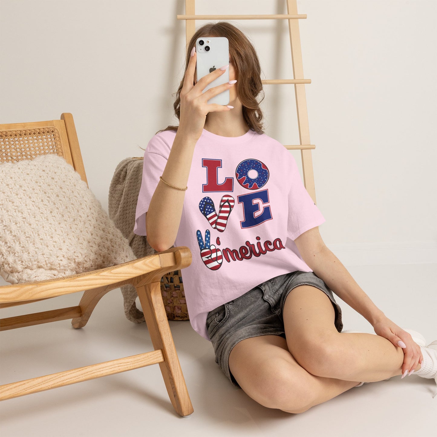 Camiseta Unissex Love America | Algodão Premium Gildan® 5000