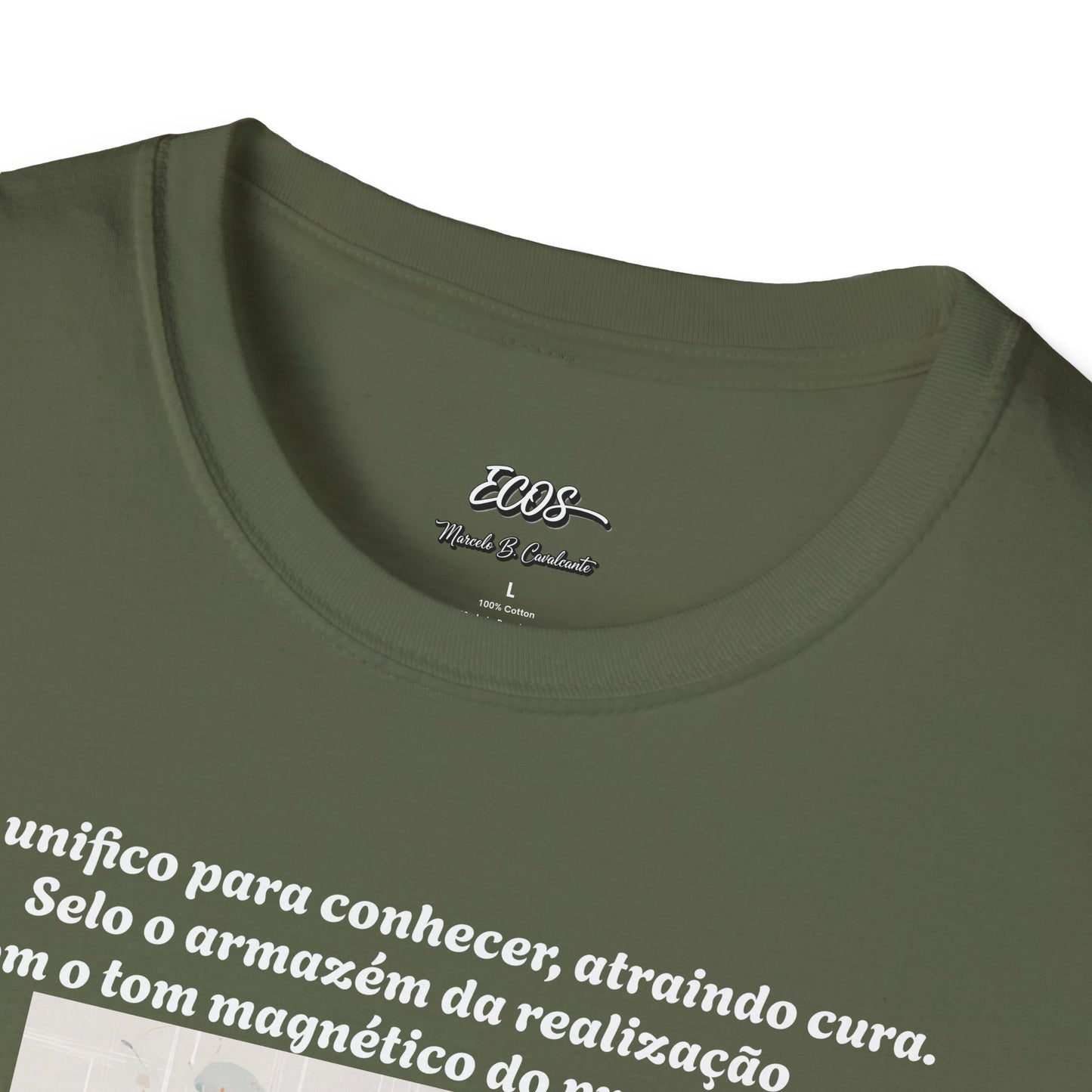 Camiseta Azimur com Afirmação Espiritual — Mantra de Cura em Português