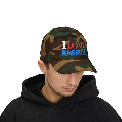 Boné Dad Hat Bordado Love 'Merica | Algodão Premium Ajustável