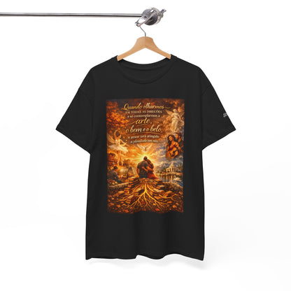 Camiseta Poética Arte, Bondade e Amor – Algodão Clássico Unissex