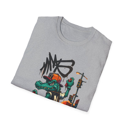 Camiseta Crocodilo Urbano Street Art – Algodão Ring Spun Leve