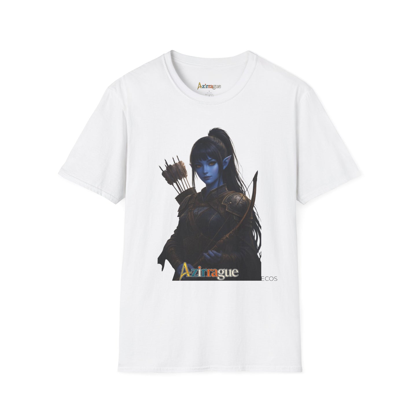 Camiseta Rogue Archer — Camiseta gráfica de arqueira elfa azul de fantasia