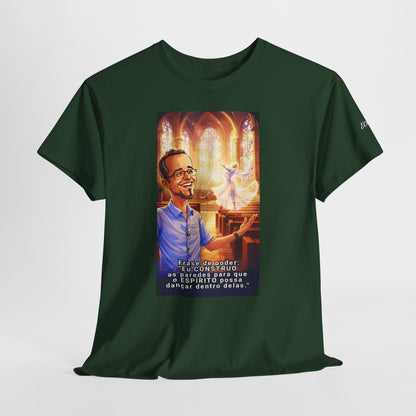 Camiseta Azimur com Frase de poder "Eu construo as paredes para que o Espírito possa dançar dentro delas."
 – Algodão Premium