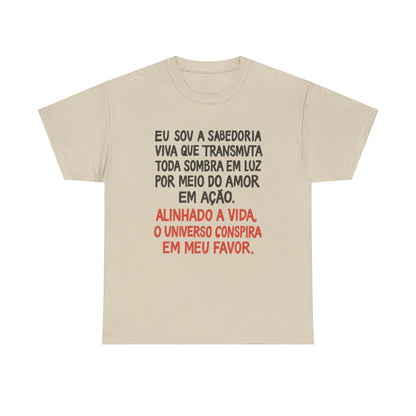 Camiseta Afirmação de Luz — Algodão 100% Clássico