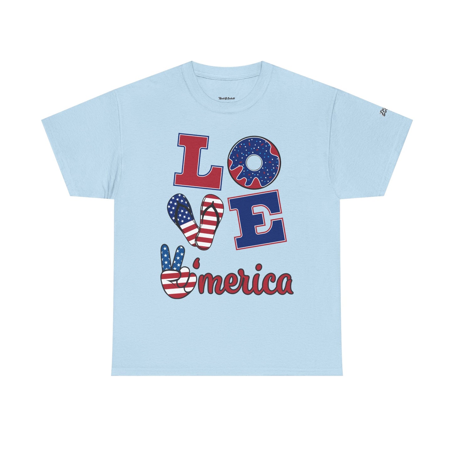 Camiseta Unissex Love America | Algodão Premium Gildan® 5000