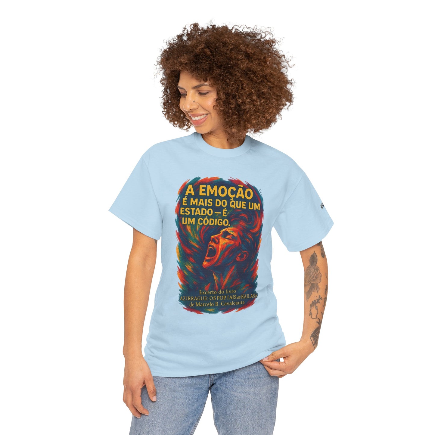 Camiseta Frase de Azirrague – Trecho de Marcelo B. Cavalcante | Algodão Gildan 5000