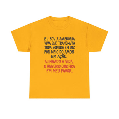 Camiseta Afirmação de Luz — Algodão 100% Clássico
