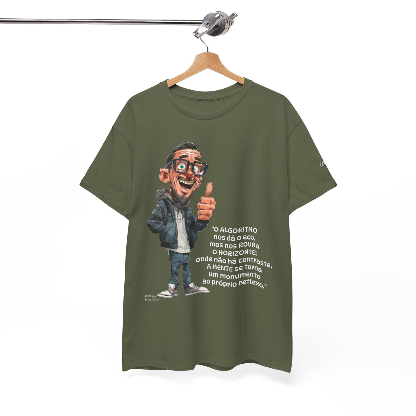 Camiseta Algoritmos e Ecos – Poema sobre Câmaras de Eco