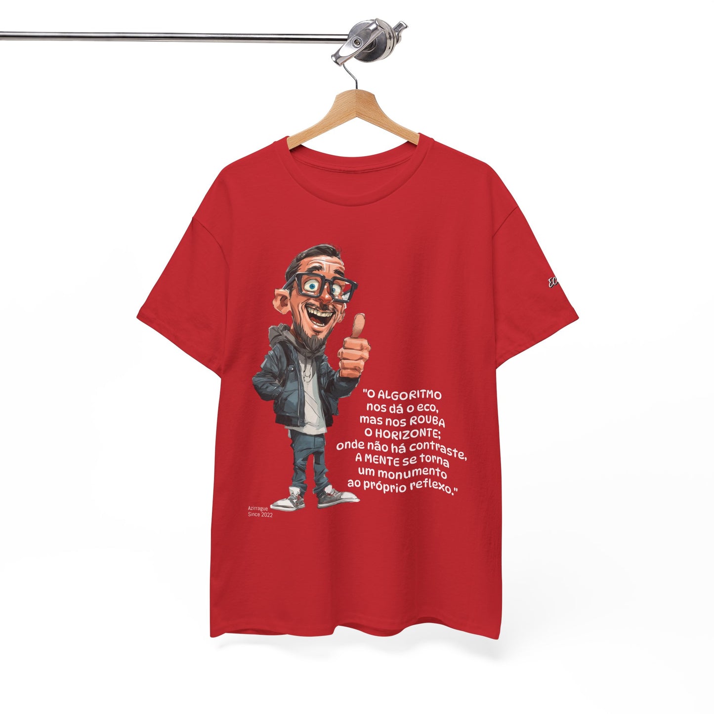 Camiseta Algoritmos e Ecos – Poema sobre Câmaras de Eco