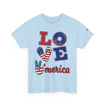 Camiseta Unissex Love America | Algodão Premium Gildan® 5000