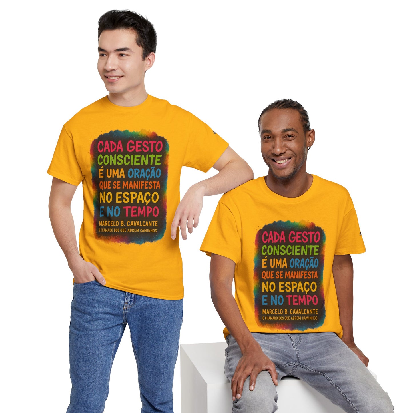 Camiseta Frase Filosófica “Cada gesto consciente é uma oração” – Algodão Premium Gildan 5000