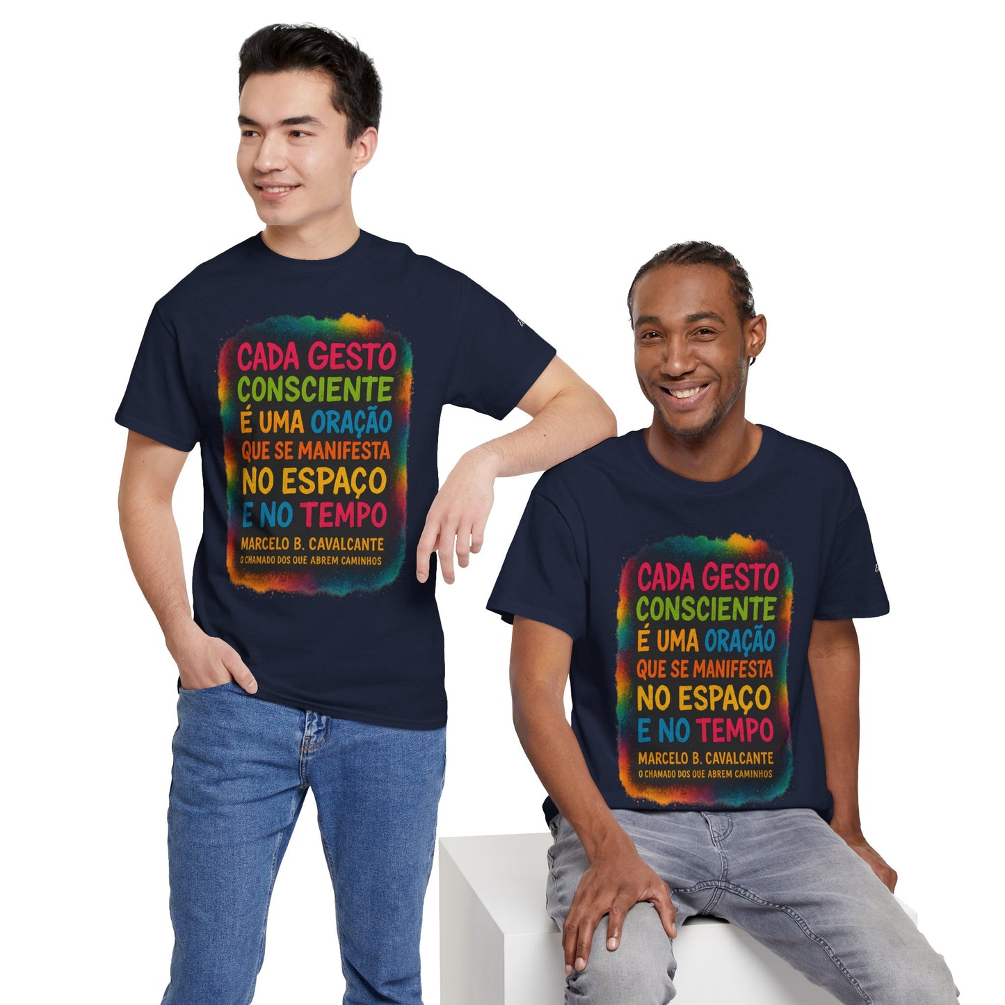 Camiseta Frase Filosófica “Cada gesto consciente é uma oração” – Algodão Premium Gildan 5000