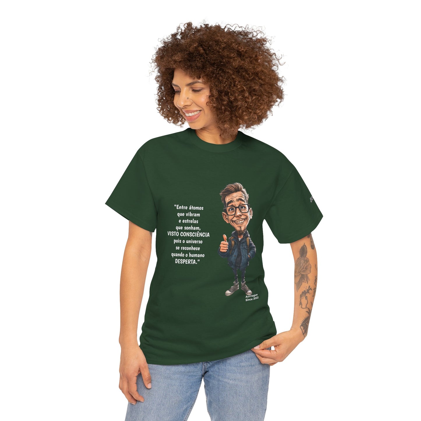 Camiseta Azimur “O Universo Reconhece Quem Desperta” – Algodão 100% Unissex