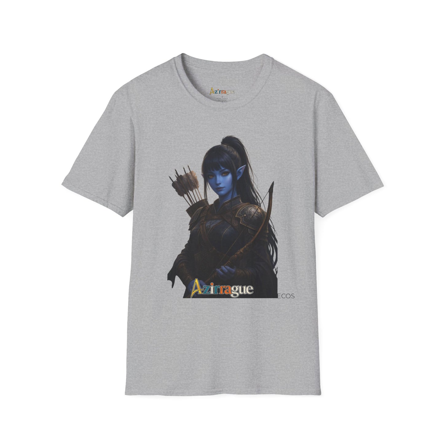 Camiseta Rogue Archer — Camiseta gráfica de arqueira elfa azul de fantasia