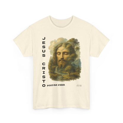 Camiseta Jesus Cristo, pão da vida — Frase Devocional Minimalista