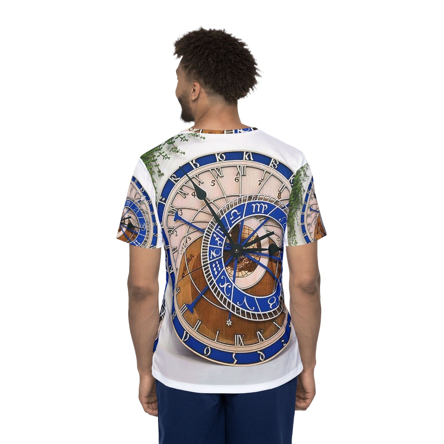 Camisa Esportiva Time Flow — Jersey Esportiva com Estampa Relógio Minimalista