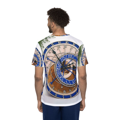 Camisa Esportiva Time Flow — Jersey Esportiva com Estampa Relógio Minimalista
