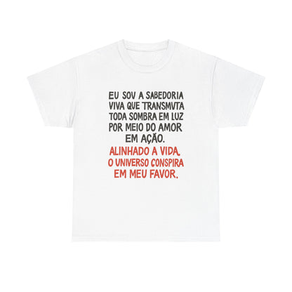 Camiseta Afirmação de Luz — Algodão 100% Clássico