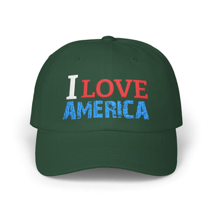 Boné Dad Hat Bordado Love 'Merica | Algodão Premium Ajustável