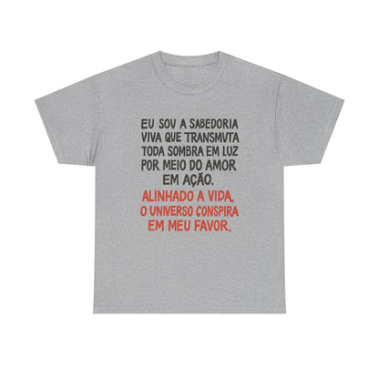 Camiseta Afirmação de Luz — Algodão 100% Clássico