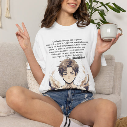 Camiseta Poética Citação Portuguesa — Trecho de Marcelo B. Cavalcante
