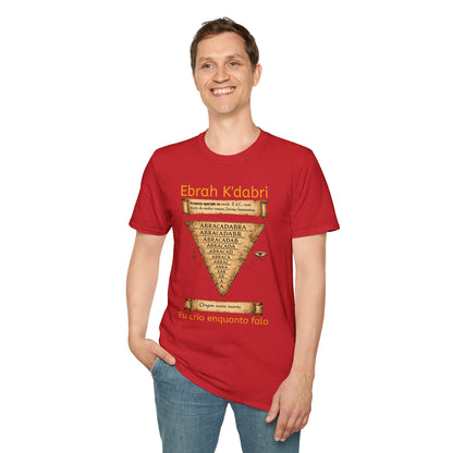 Camiseta “Ebrah K'dabri” — Frase hebraica “Eu crio enquanto falo”