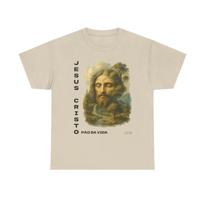 Camiseta Jesus Cristo, pão da vida — Frase Devocional Minimalista