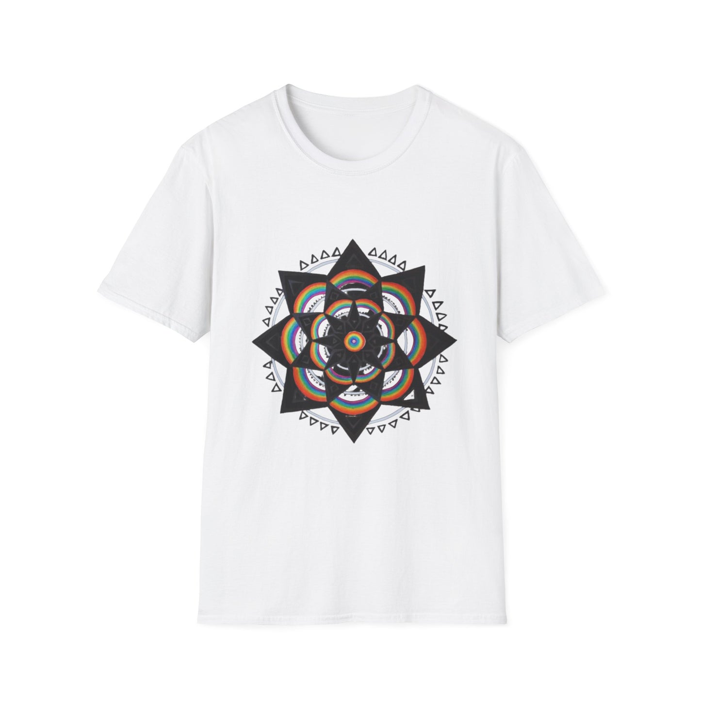 Camiseta estampada Mandala Geometric | Rainbow Tribal Flower Azirrague