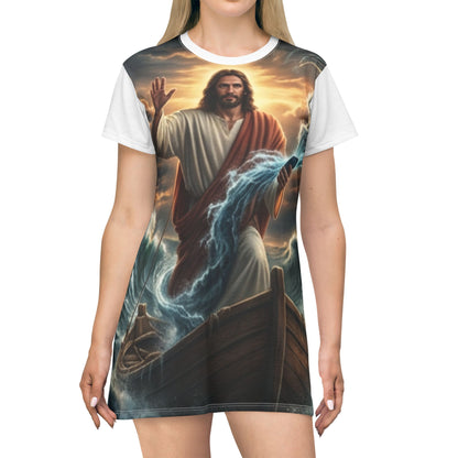 Vestido Camiseta Jesus Acalma a Tempestade – Fé e Serenidade