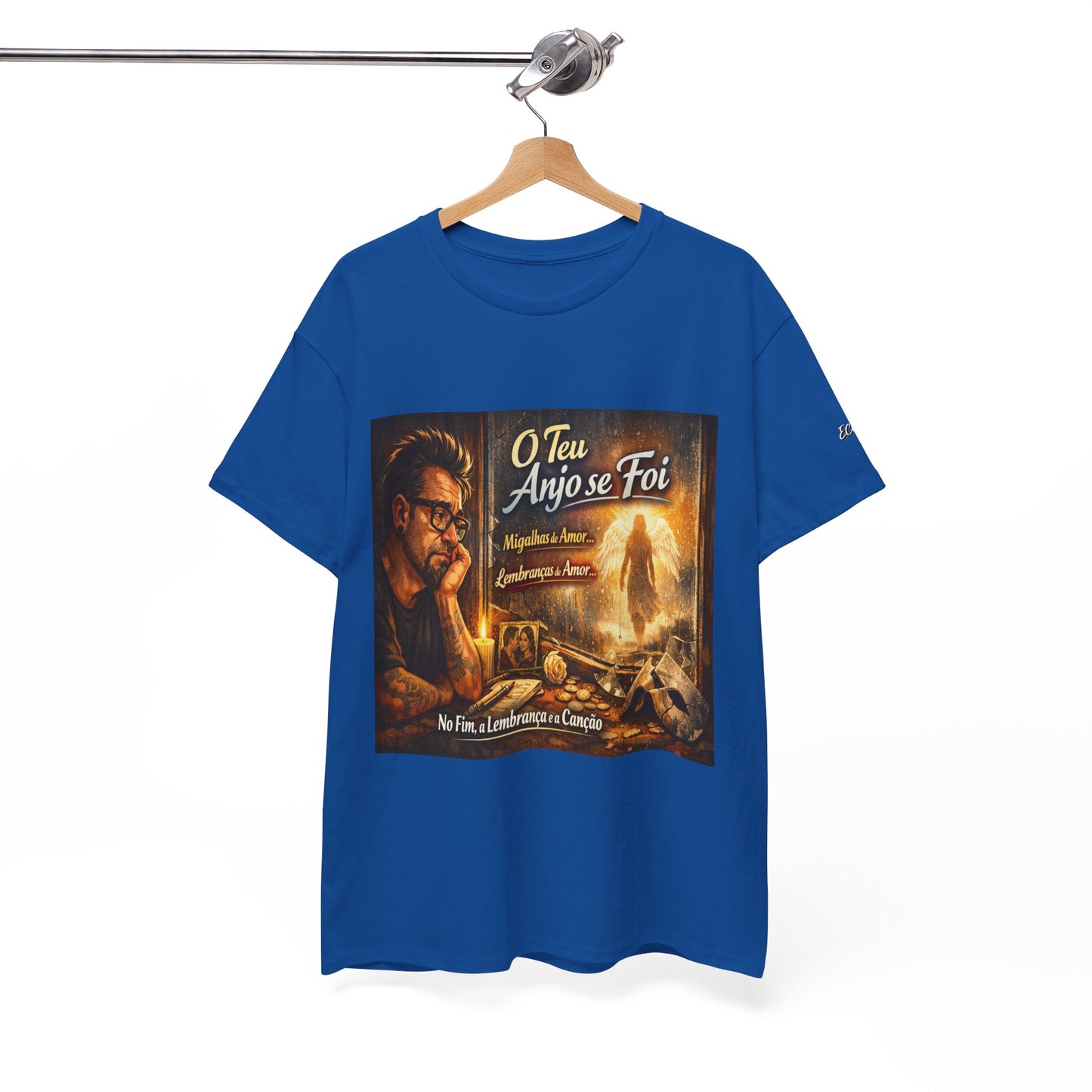 Camiseta Retrato Cinemático Streetwear – Arte Expressiva e Atmosfera Noturna