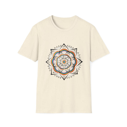 Camiseta estampada Mandala Geometric | Rainbow Tribal Flower Azirrague