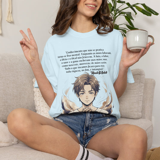 Camiseta Poética Citação Portuguesa — Trecho de Marcelo B. Cavalcante