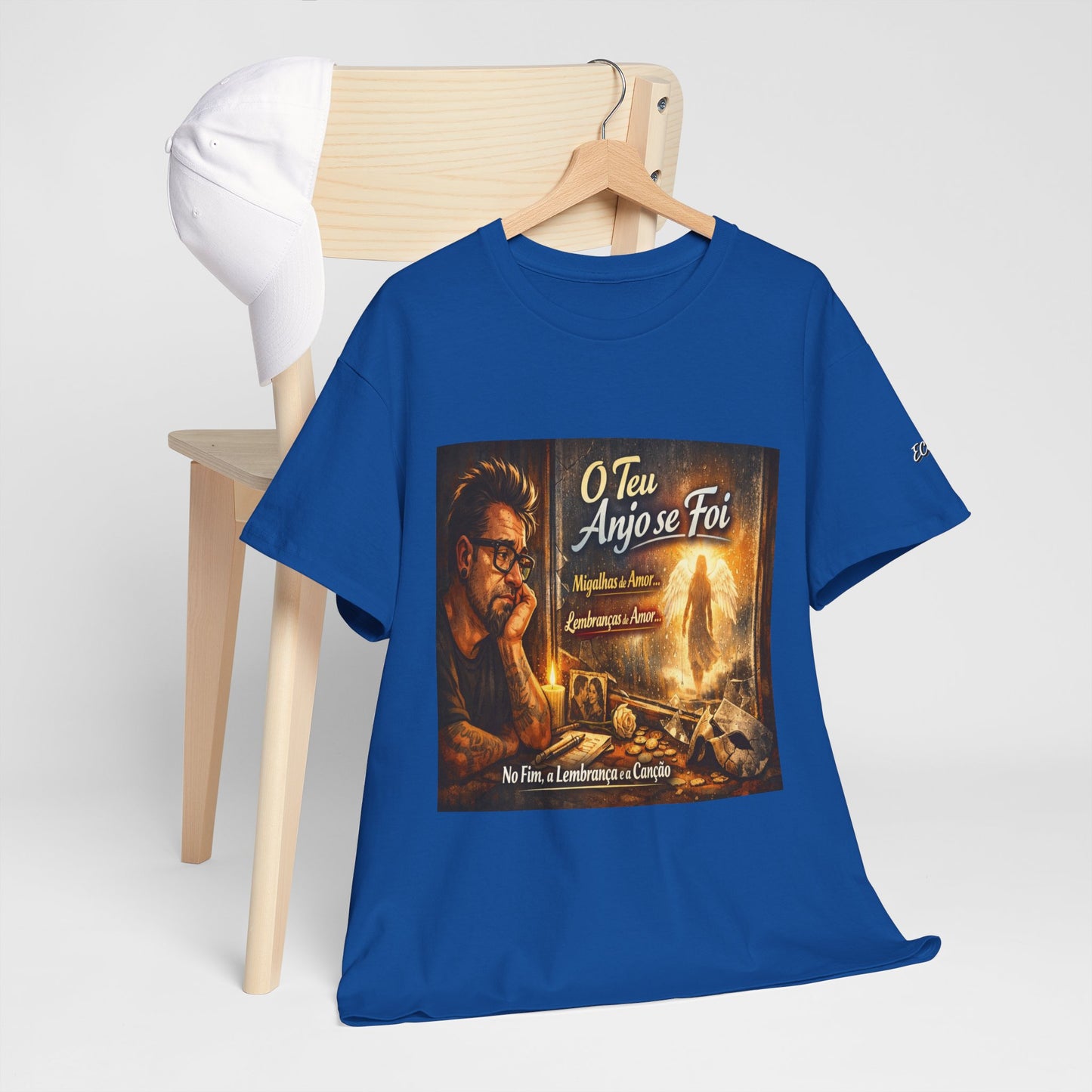 Camiseta Retrato Cinemático Streetwear – Arte Expressiva e Atmosfera Noturna