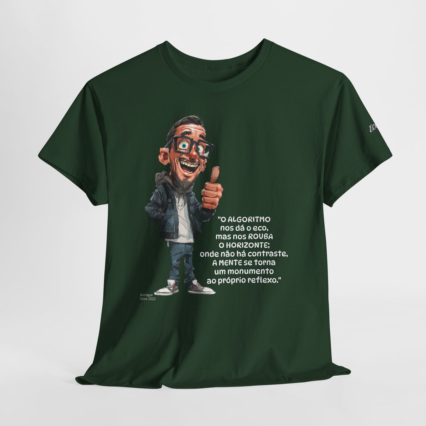 Camiseta Algoritmos e Ecos – Poema sobre Câmaras de Eco