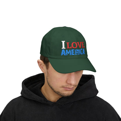 Boné Dad Hat Bordado Love 'Merica | Algodão Premium Ajustável