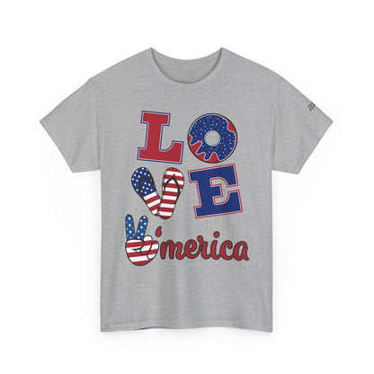 Camiseta Unissex Love America | Algodão Premium Gildan® 5000