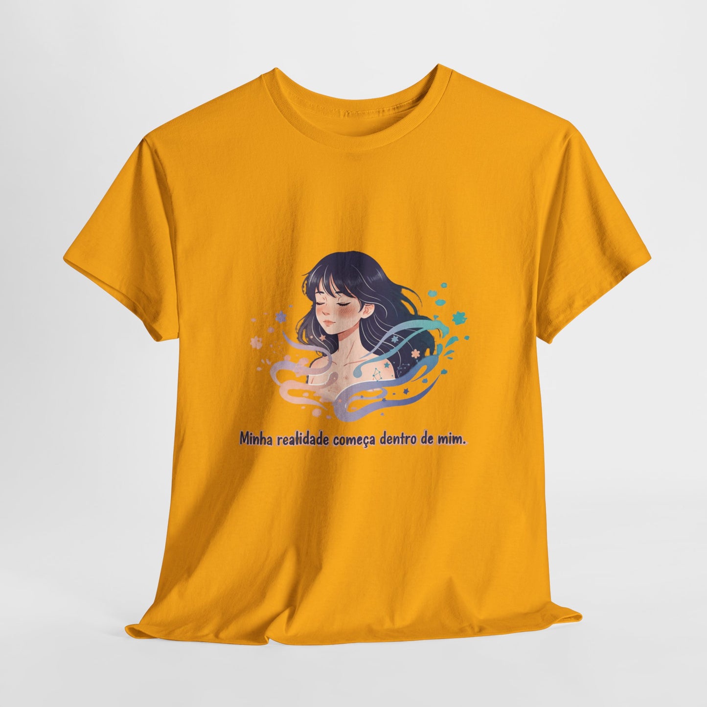 Camiseta Unissex “Minha Realidade Começa em Mim” — Algodão Premium | Afirmação de Abundância e Liberdade Interior