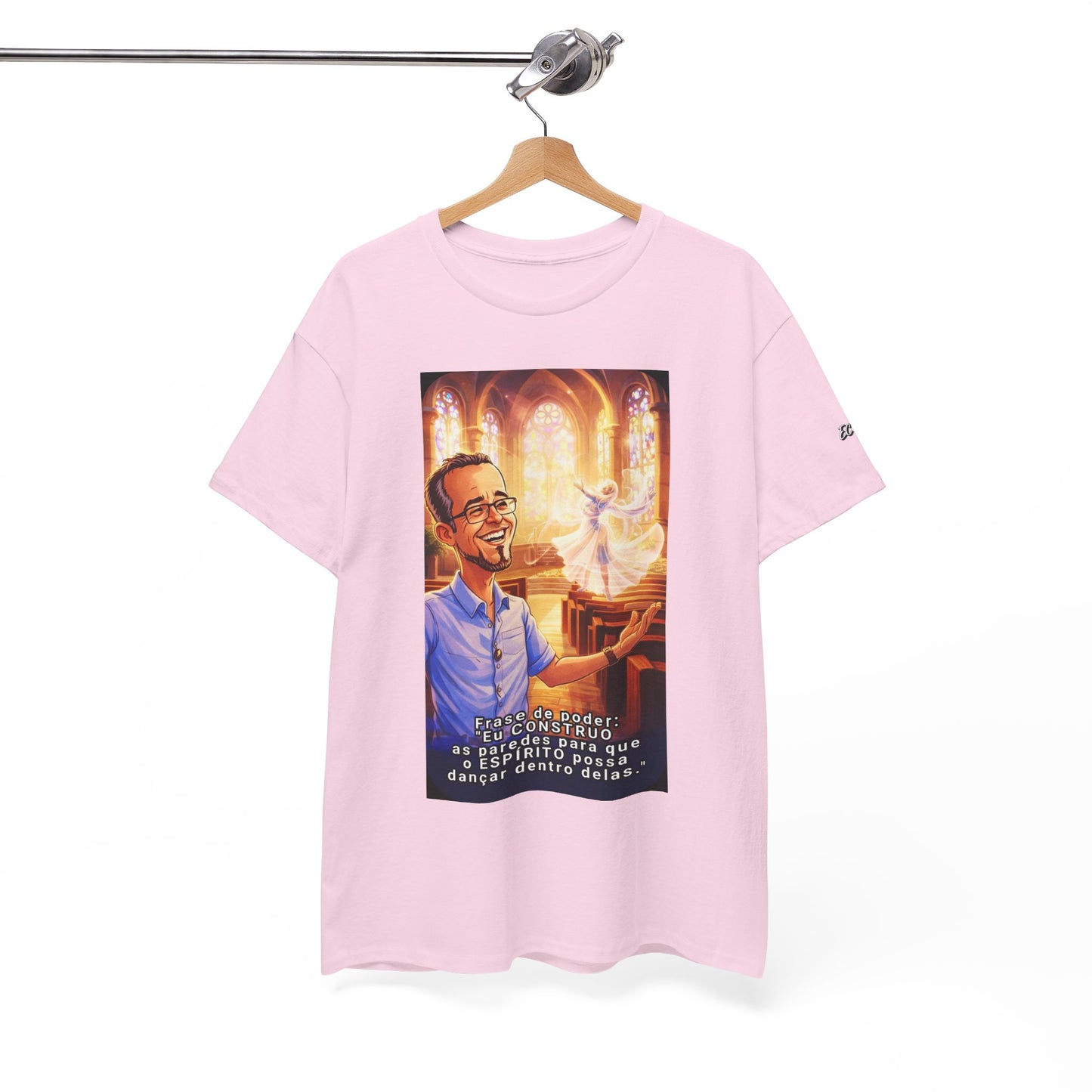 Camiseta Azimur com Frase de poder "Eu construo as paredes para que o Espírito possa dançar dentro delas."
 – Algodão Premium