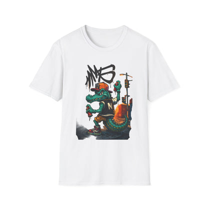 Camiseta Crocodilo Urbano Street Art – Algodão Ring Spun Leve