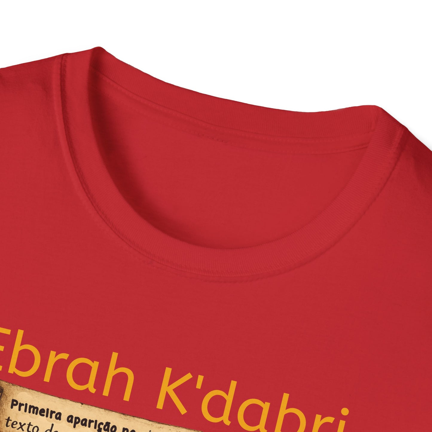 Camiseta “Ebrah K'dabri” — Frase hebraica “Eu crio enquanto falo”