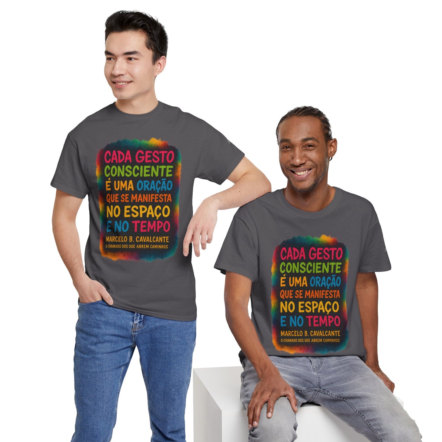 Camiseta Frase Filosófica “Cada gesto consciente é uma oração” – Algodão Premium Gildan 5000