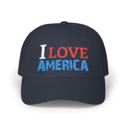 Boné Dad Hat Bordado Love 'Merica | Algodão Premium Ajustável