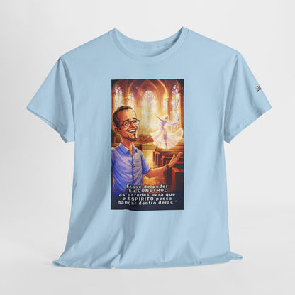 Camiseta Azimur com Frase de poder "Eu construo as paredes para que o Espírito possa dançar dentro delas."
 – Algodão Premium