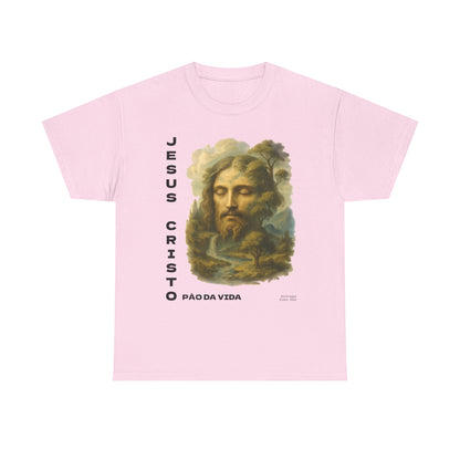 Camiseta Jesus Cristo, pão da vida — Frase Devocional Minimalista