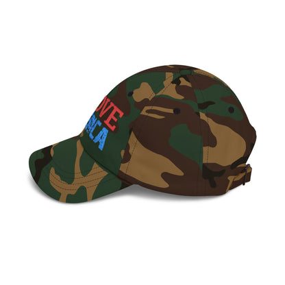 Boné Dad Hat Bordado Love 'Merica | Algodão Premium Ajustável