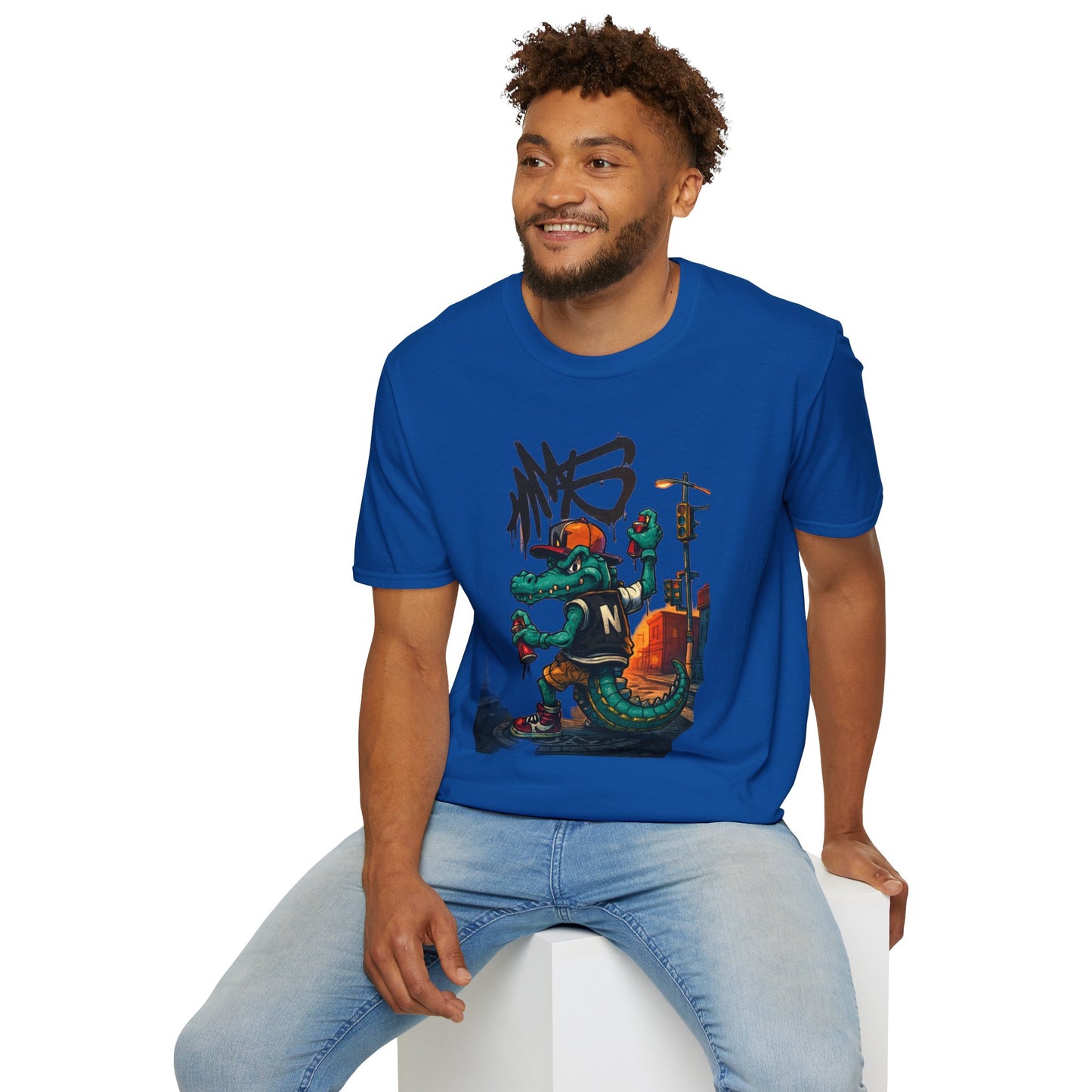 Camiseta Crocodilo Urbano Street Art – Algodão Ring Spun Leve