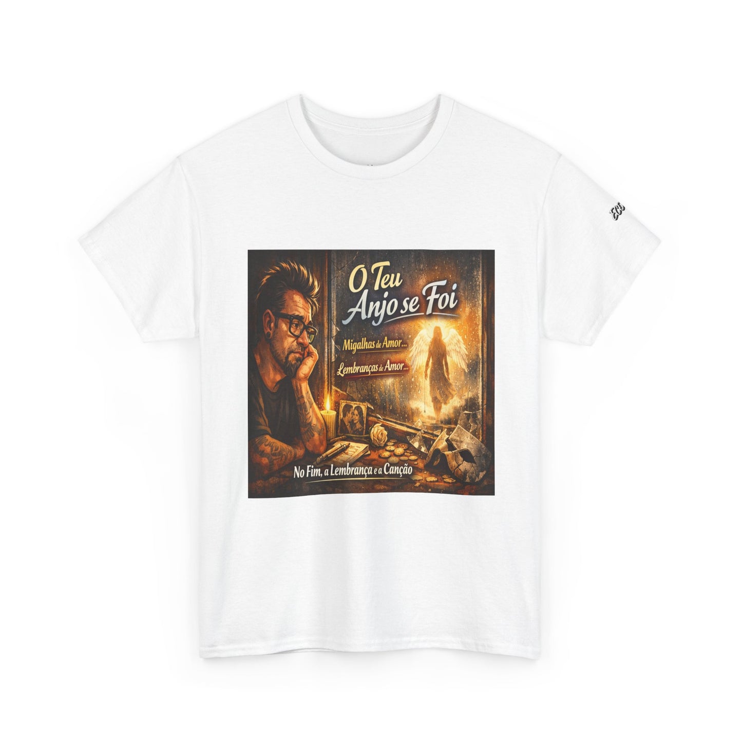 Camiseta Retrato Cinemático Streetwear – Arte Expressiva e Atmosfera Noturna