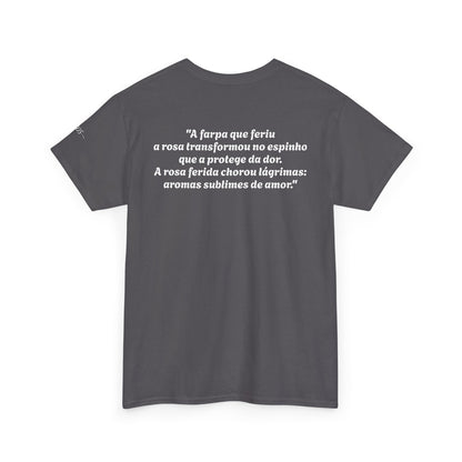 Camiseta Poema Azirrague — Rosa, Espinho e Amor