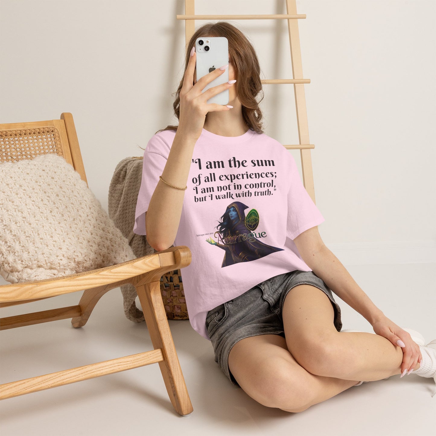 Inspirational Quote T-Shirt — "I am the sum of all experiences; I am not in control, but I walk with truth"